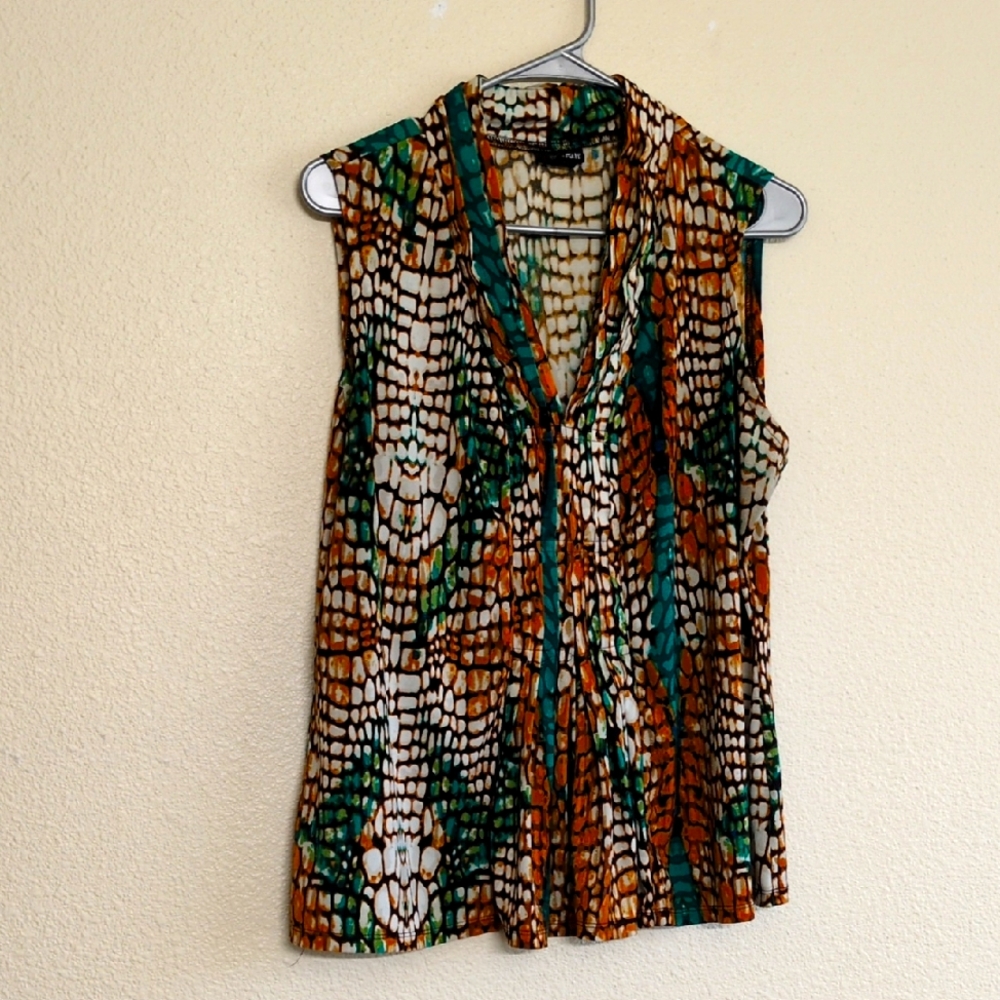 East 5th Sleeveless Multicolor Patterned Women's Top Size XL